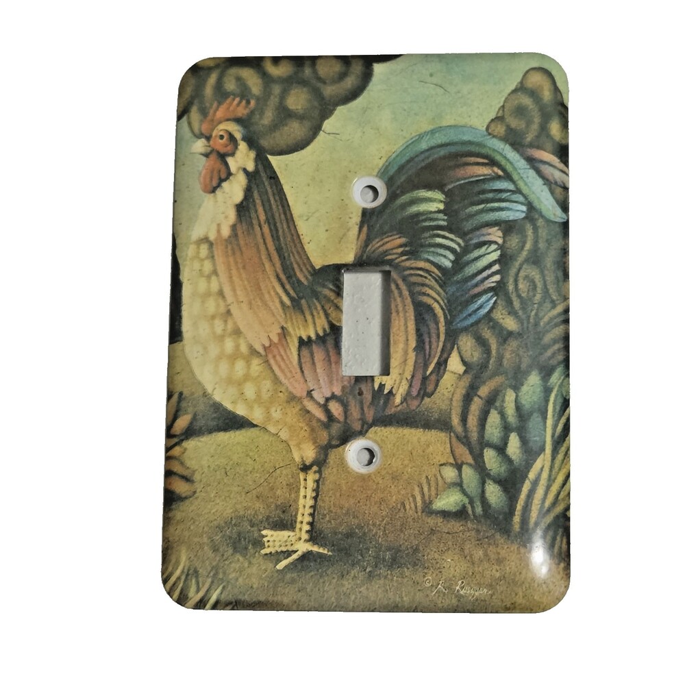 AmerTac Rooster Light Switch Cover Farmhouse Country Kitchen Chicken Wall Plate
